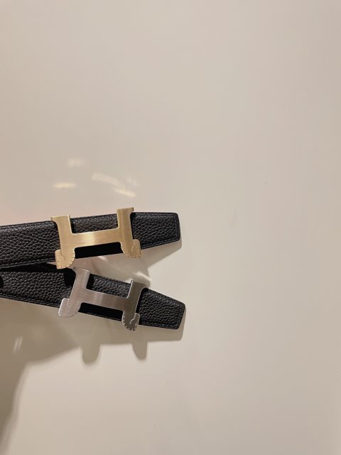 에르메스 H 로고 가죽 벨트 32mm 2칼라