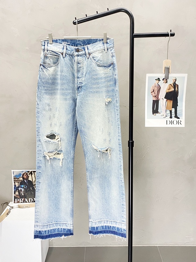 셀린느 캐주얼 와이드 데님 바지 팬츠