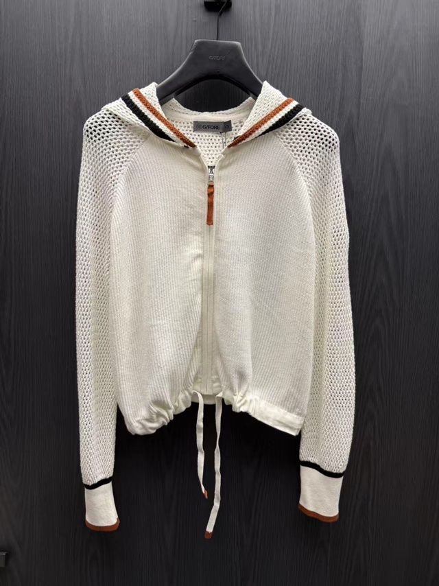 지포어 여성 메쉬 후드 가디건