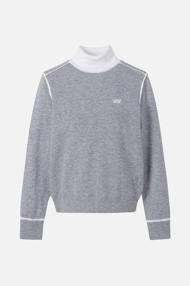 PXG 하이넥 여성 니트 스웨터