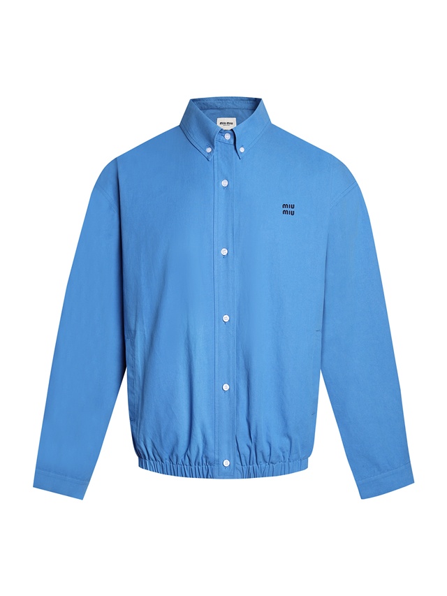 미우미우 포플린 셔츠 재킷 블루종