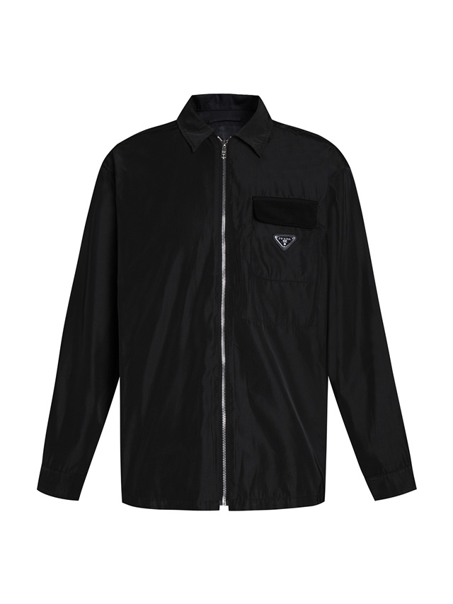 프라다 삼각로고 리나일론 포켓 집업 셔츠 재킷