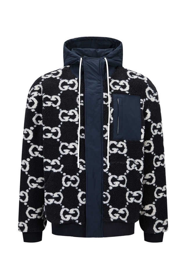 구찌 GG 자카드 울 후드 플리스 자켓 771121