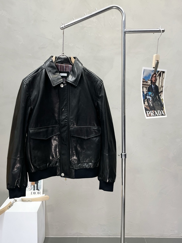 브루넬로 쿠치넬리 가죽 자켓 재킷