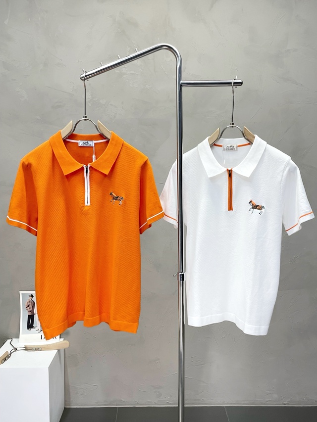 에르메스 반집업 폴로 니트 2칼라