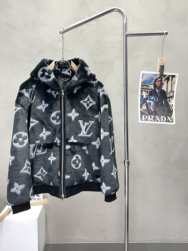 루이비통 모노그램 퍼 가죽 자켓 재킷