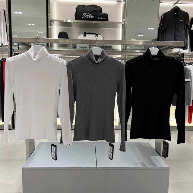 타이틀리스트 하이넥 여성 이너 긴팔티 3칼라