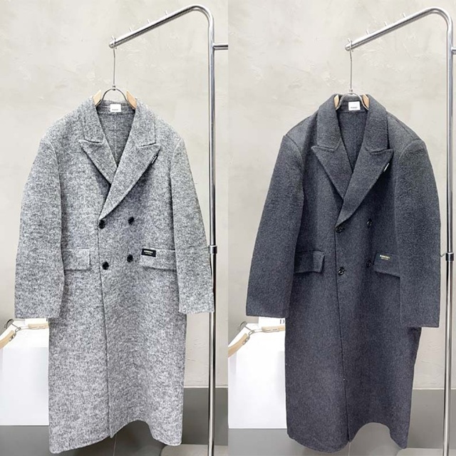 버버리 모직 더블 롱 코트 2칼라