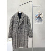 버버리 체크 모직 더블 롱 코트