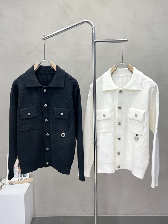 크롬하츠 카라 니트 집업 자켓 재킷 2칼라