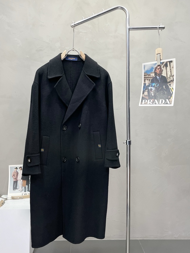 루이비통 모직 더블 롱 코트