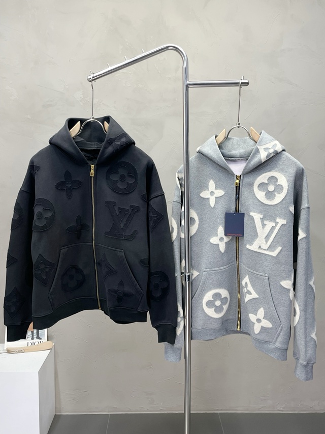 루이비통 스웨이드 후드 집업 점퍼 2칼라
