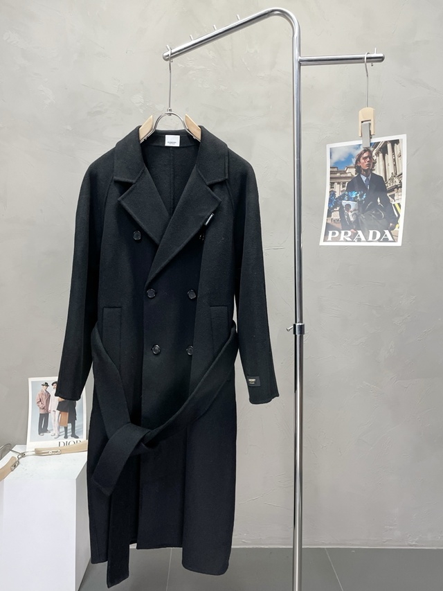 발렌시아가 모직 더블 롱 코트