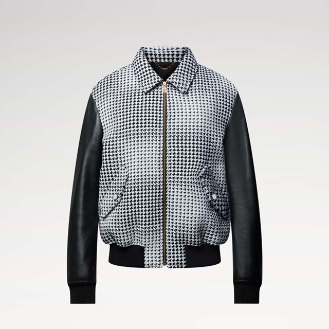 루이비통 믹스드 레더 앤드 울 블루종 가죽 자켓 재킷 1AGJDO