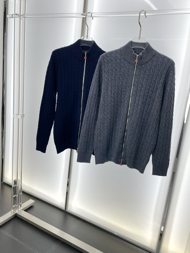 키톤 니트 집업 재킷 2칼라