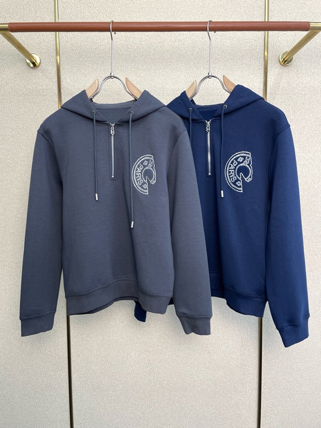 에르메스 하프집업 후드 스웨트셔츠 후드티 후디 2칼라