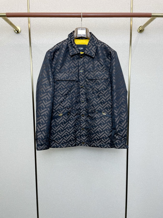 펜디 FF 우븐 패브릭 블루종 재킷