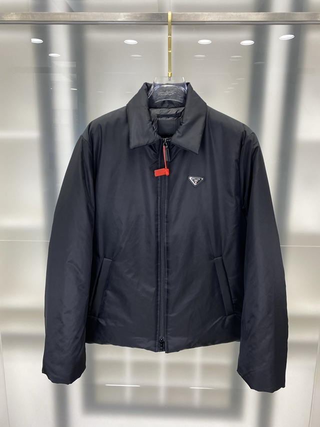 프라다 카라 다운 재킷 패딩 점퍼