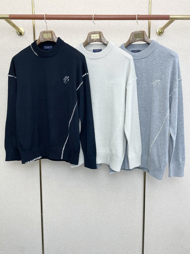 루이비통 니트 스웨터 크루넥 3칼라