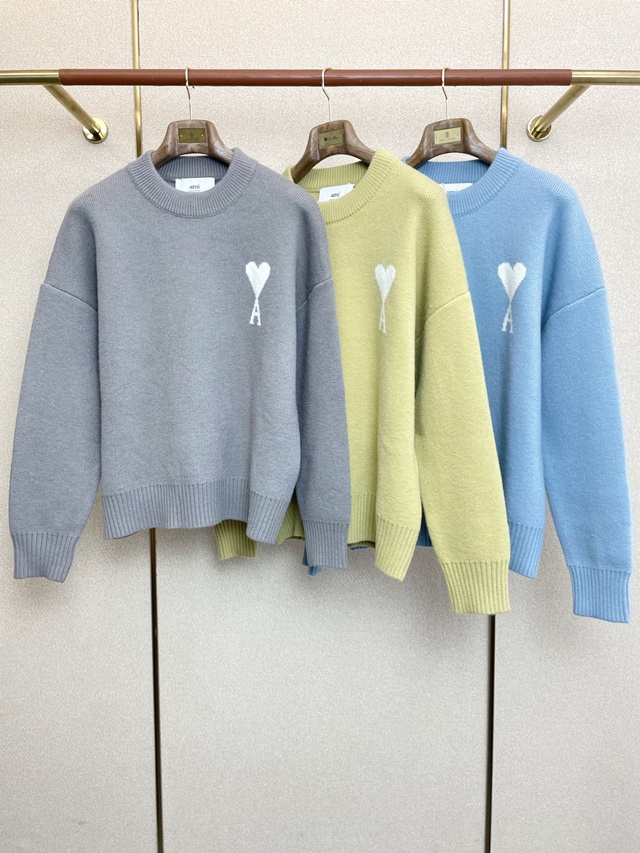 아미리 스웨터 크루넥 3칼라