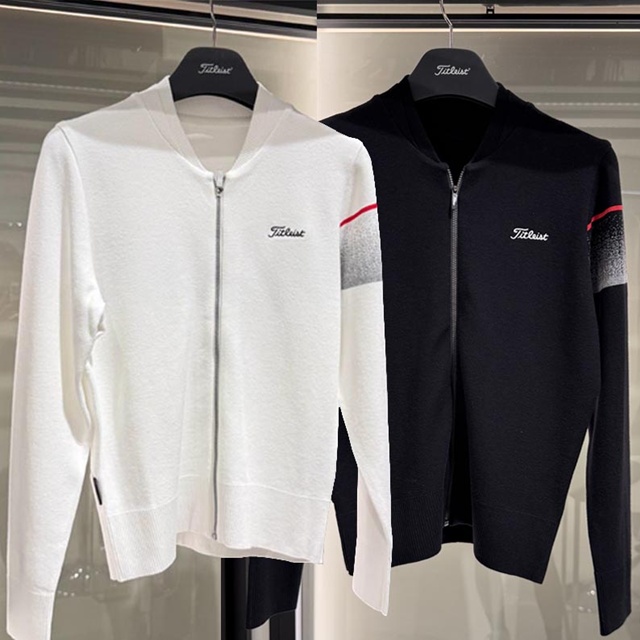 타이틀리스트 여성 니트 집업 가디건 2칼라