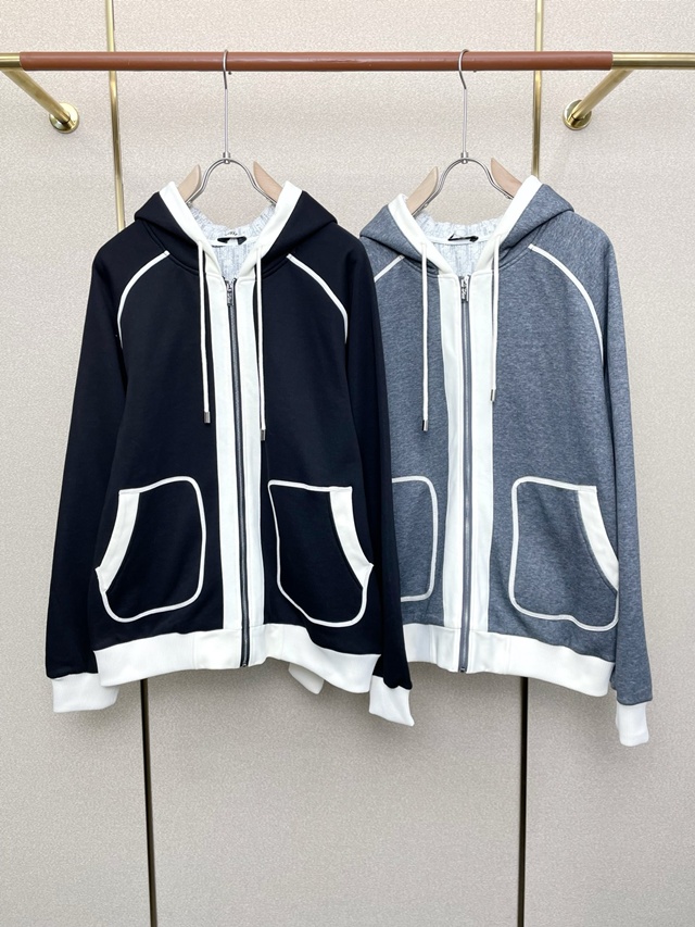 디올 후드 니트 집업 2칼라