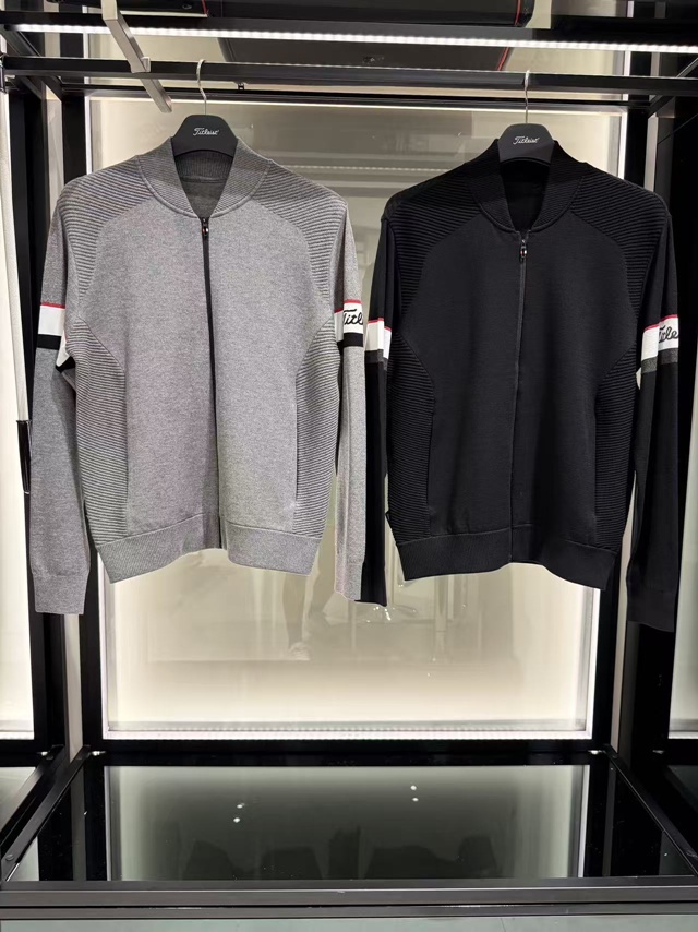 타이틀리스트 투어핏 남성 니트 집업 가디건 2칼라