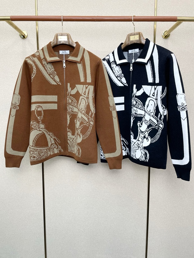 에르메스 니트 집업 가디건 2칼라