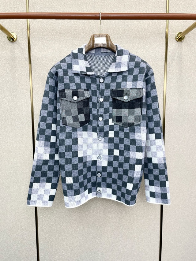 루이비통 디스토티드 다미에 니트 재킷 코트