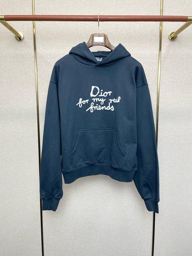 디올 앤 힌틀 넬 로고 자수 후드티 후디