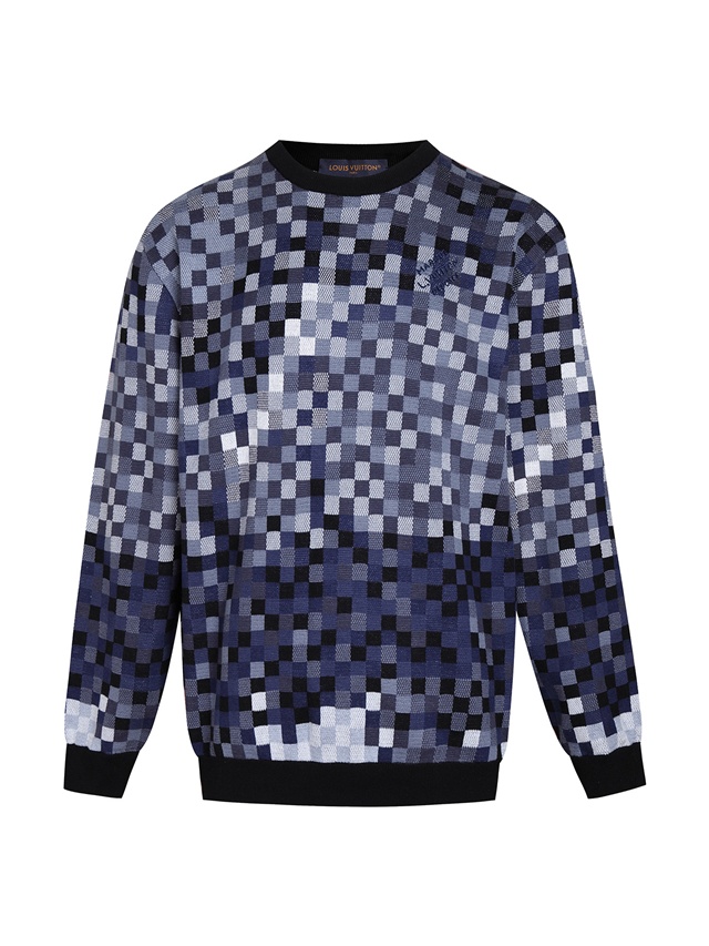 루이비통 다모플라주 자카드 풀오버 스웨트셔츠 맨투맨 라운드티 1AGHTR