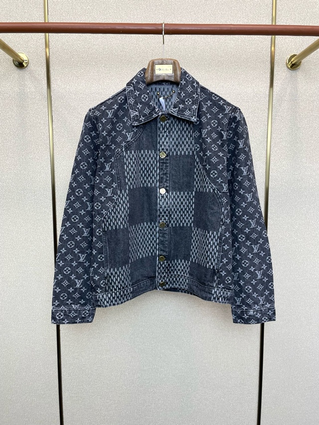 루이비통 x 니고 자이언트 다미에 웨이브 모노그램 데님 자켓 재킷