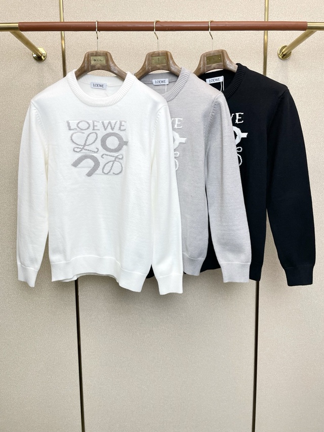 로에베 라운드 니트 스웨터 3칼라