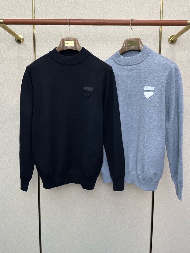 프라다 라운드 니트 스웨터 2칼라