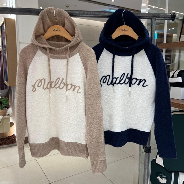 말본 여성 후드 니트 스웨터 2칼라