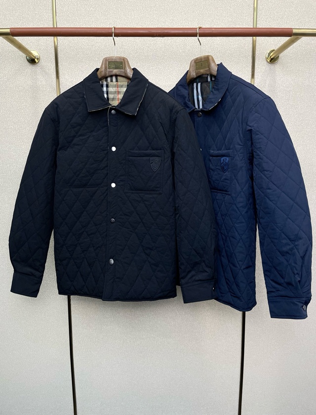 버버리 리버시블 체크 다이아몬드 퀄팅 재킷 아우터 2칼라