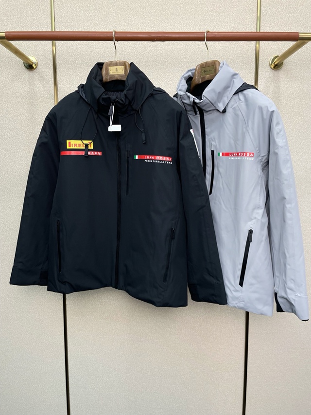 프라다 루나 로사 피렐리 세일링 다운 재킷 패딩 2칼라