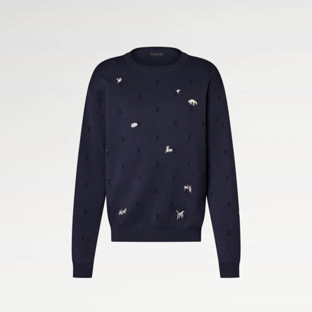 루이비통 LV 블라종 롱 슬리브드 크루넥 니트 스웨터 1AJBUH