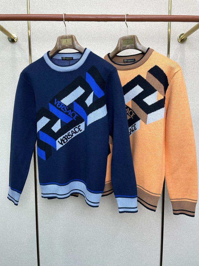 베르사체 자카드 니트 스웨터 2칼라