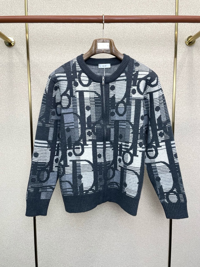 디올 오블리크 니트 집업 가디건