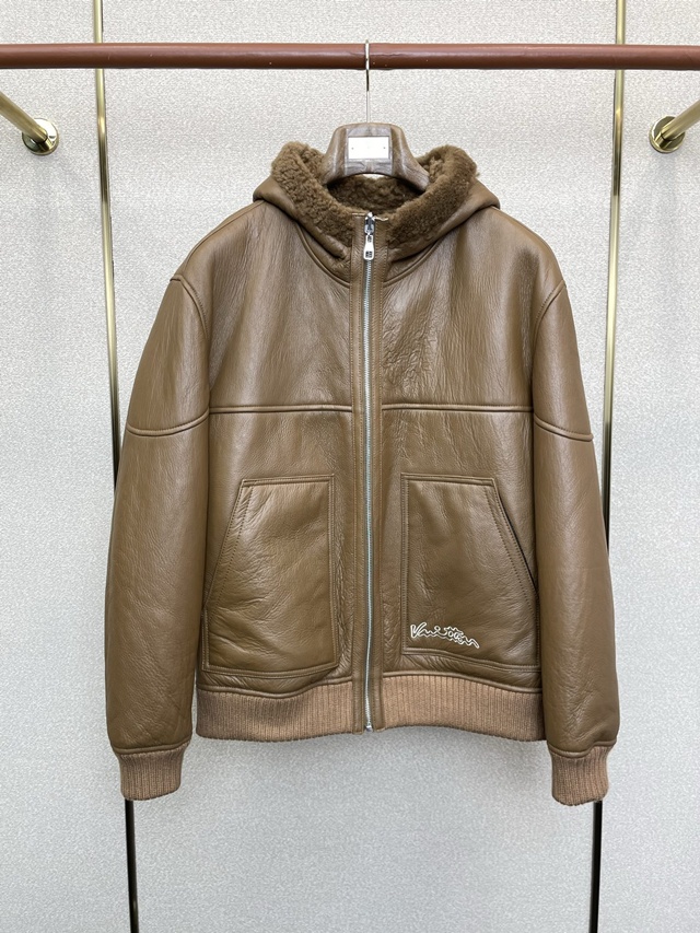 루이비통 리버서블 후디드 시어링 블루종 가죽 자켓 재킷 무스탕 1AGJD8