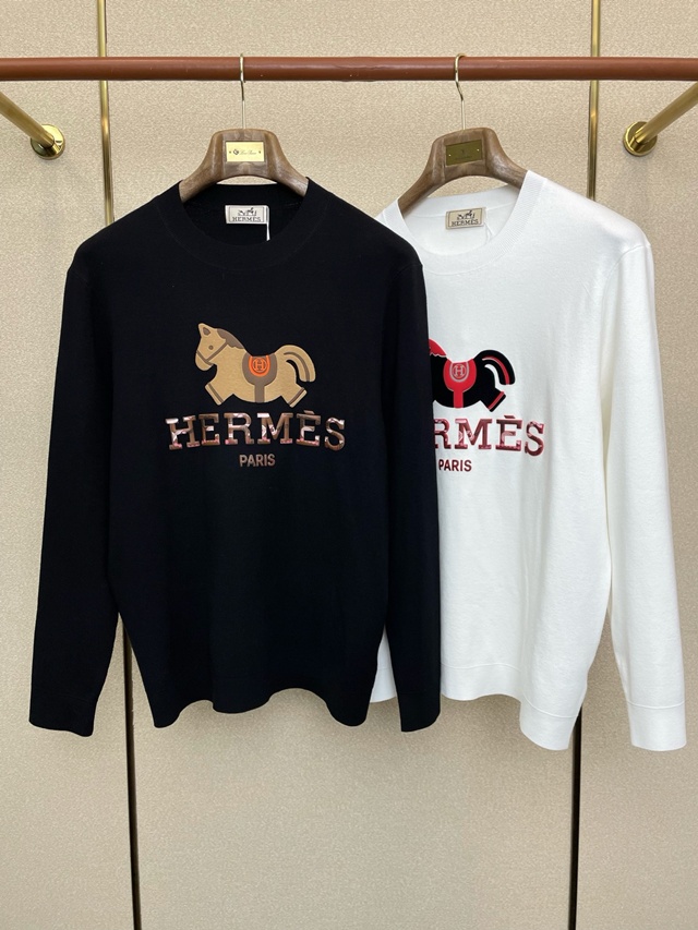 에르메스 라운드 니트 스웨터 2칼라