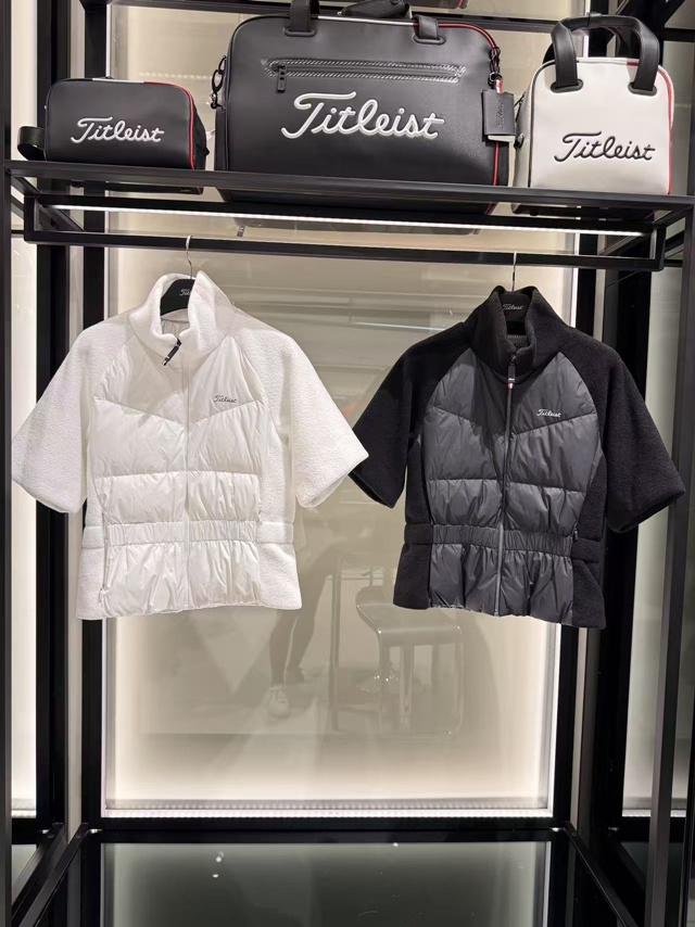 타이틀리스트 여성 반팔 다운 자켓 패딩 2칼라