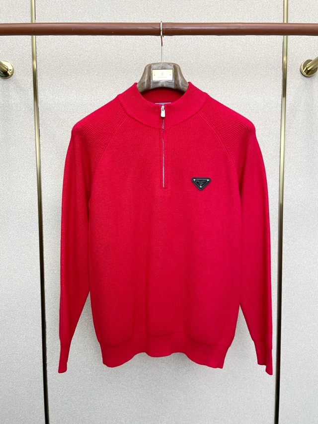 프라다 하프집업 니트 스웨터