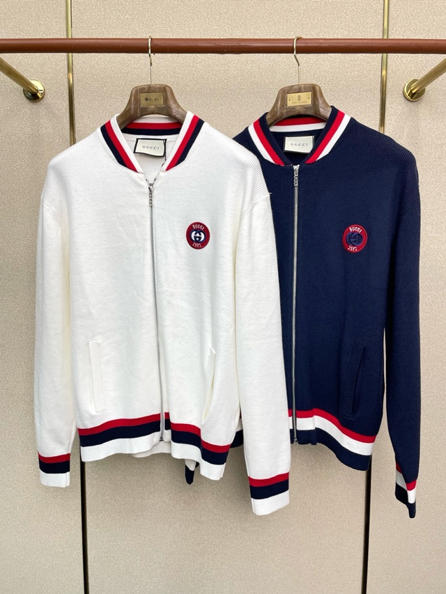 구찌 니트 집업 가디건 2칼라