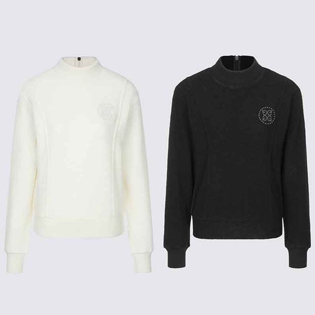 지포어 여성 부클 크루넥 스웨터 2칼라