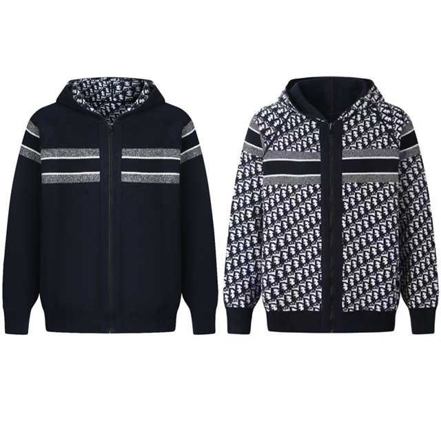 디올 리버서블 후드 니트 가디건