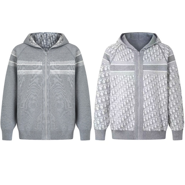 디올 리버서블 후드 니트 가디건