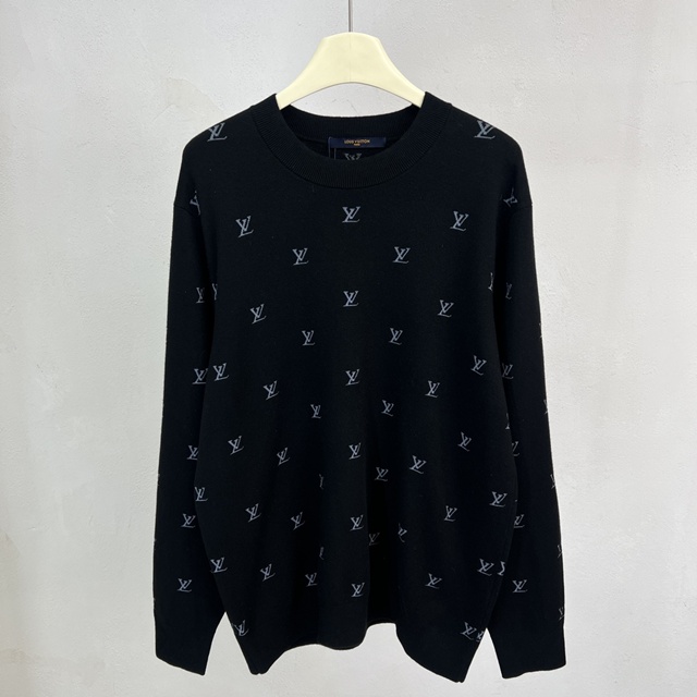 루이비통 엔브로이더드 시그니처 메리노 크루넥 니트 스웨터
