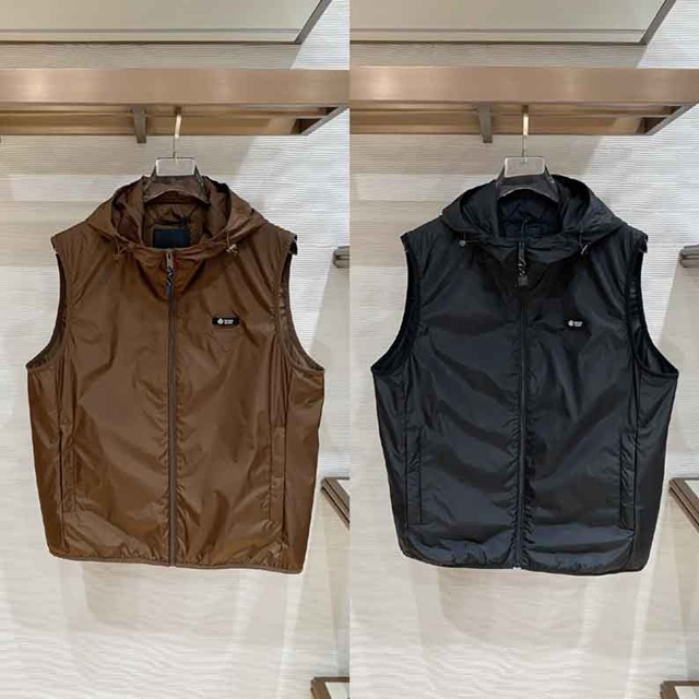 프라다 후드 베스트 집업 조끼 2칼라